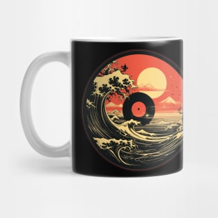 Vinyl Record in the Japanese style Wave Sea Mug